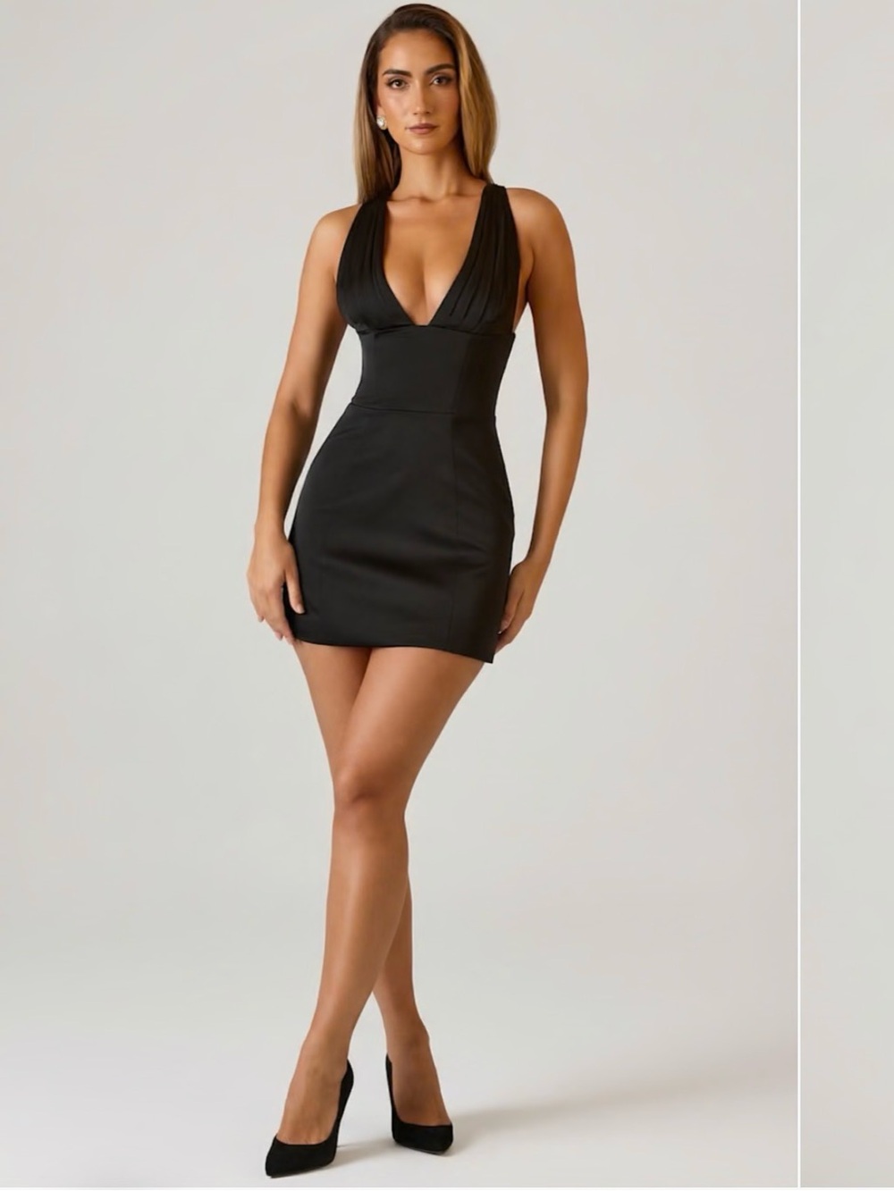 Oh Polly Black Halterneck Lace-Up A-Line Mini Dress